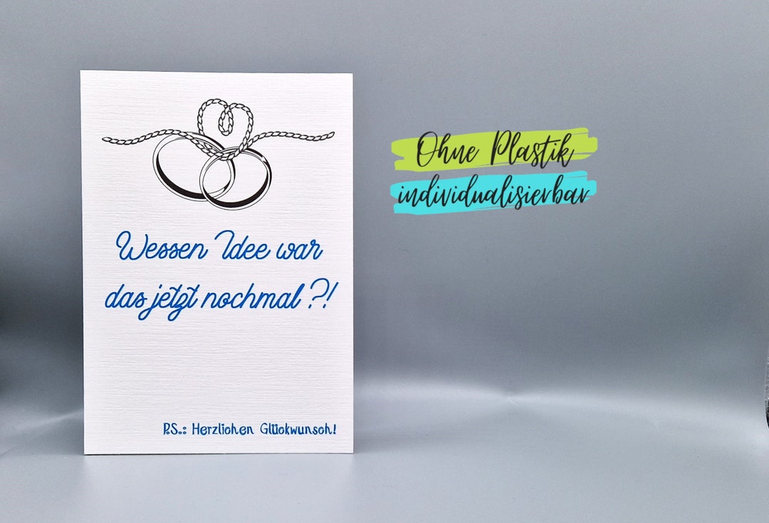 Lustige Karte zur Hochzeit Etsy.de