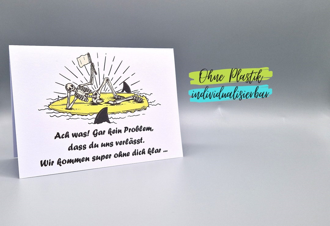 Lustige Karte Kollege Kollegin Abschied Etsy.de