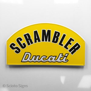 Ducati Scramble Embossed Metal Sign