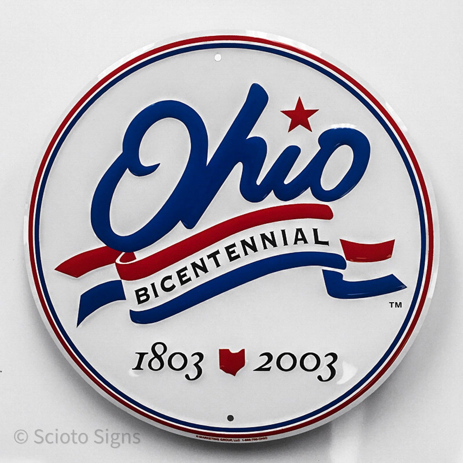 Ohio Bicentennial Embossed Metal Sign Etsy