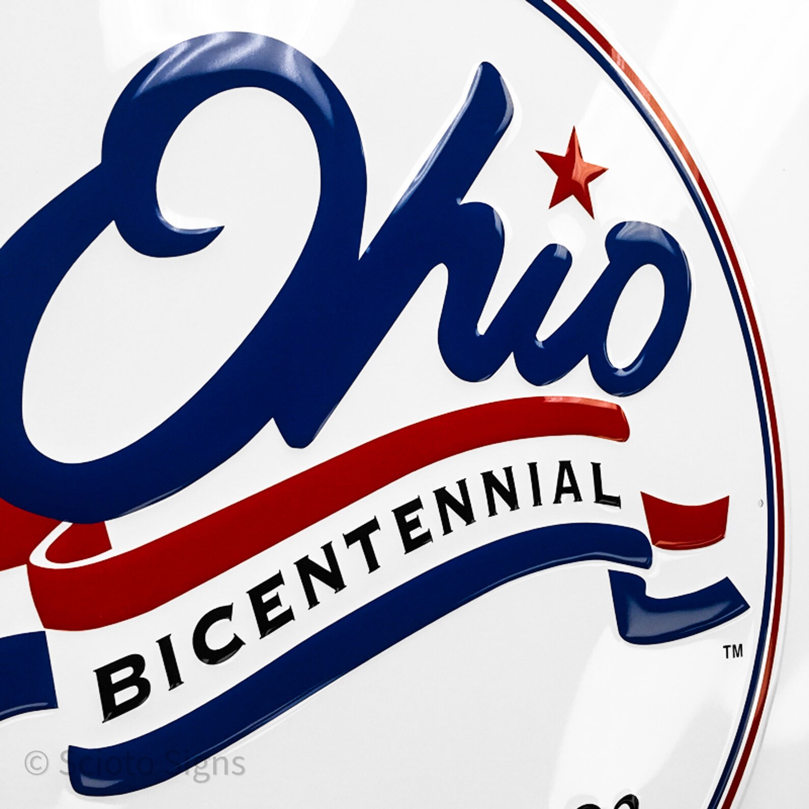 Ohio Bicentennial Embossed Metal Sign Etsy