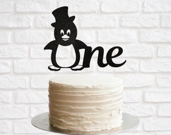 Penguin Birthday Cake Topper, One Cake Topper, Birthday Cake Topper, Happy Birthday Cake Topper, First Birthday Cake Topper, First Birthday