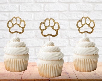 Paw Cupcake Topper - Puppy Cupcake Topper - Dog Birthday Cupcake Topper - Puppy Birthday Topper - Paw Print Topper - Animal Topper