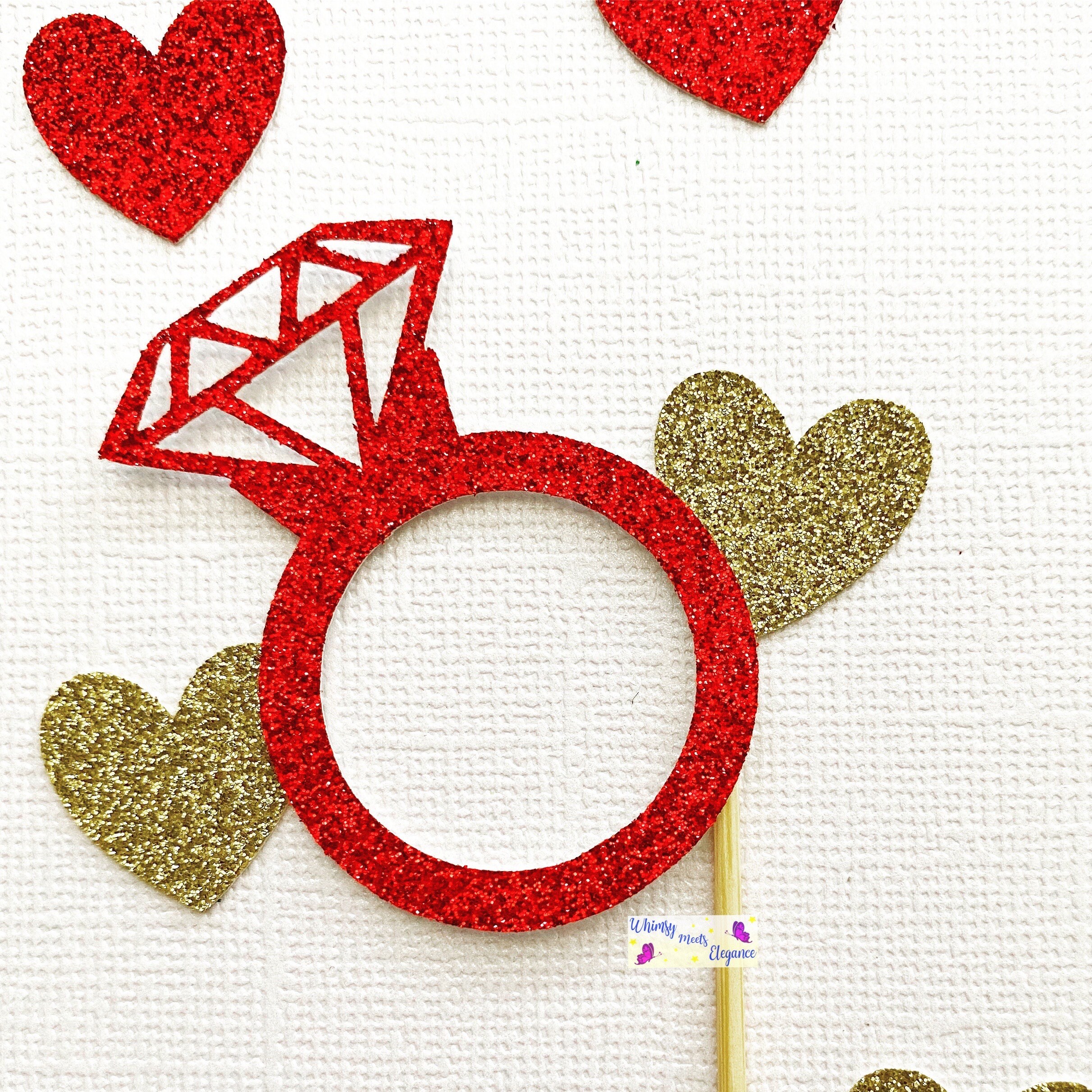 Ring Cupcake Toppers Wedding Ring Toppers Bachelorette Party Etsy