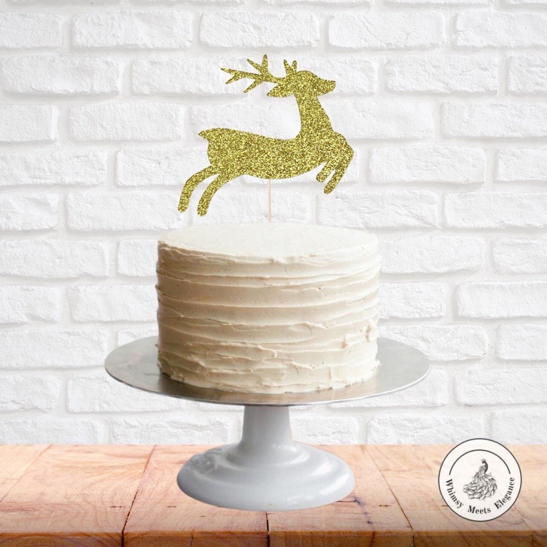 Reindeer Cake Topper - Christmas Cake Topper - Holiday Cake Topper ...