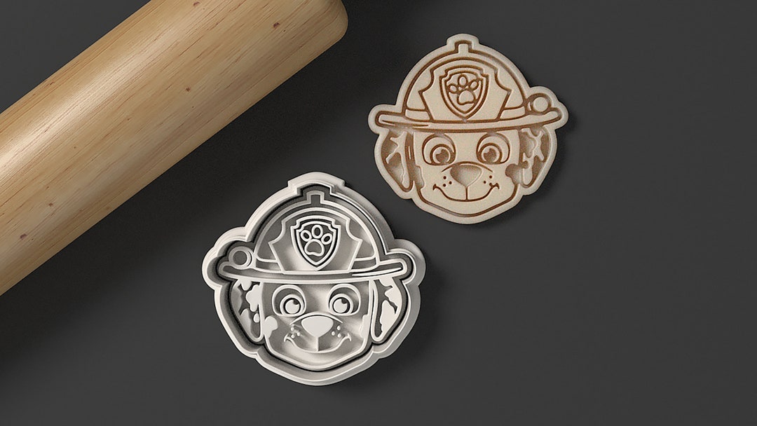 Paw Patrol Marshall Cookie Cutter and Stamp Set Marshall Rocky Ryder ...