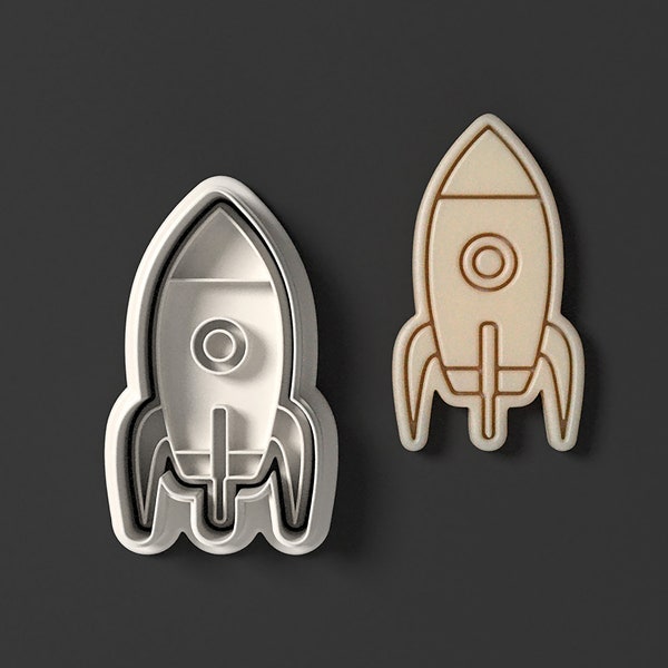 Rocket Cookie Cutter and Stamp Set | Space Cookie Cutter | Fondant Cutter | Clay Cutter