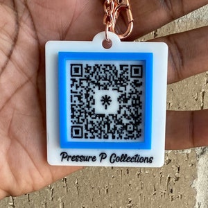 Acrylic Scan to Follow Keychain, Custom QR Code Social Media Tag, Small Business Keychain, Personalized Marketing Accessory