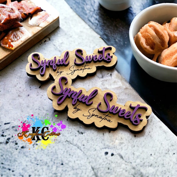 Double Layered Physical Watermark, Custom Logo Display for Product Photos, Branding Sign for Small Business, Acrylic or Wood Logo Tag