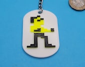 Bruce Lee C64 US Gold Game Keyring. 3D Printed. Retro 80's Gamer Gift.