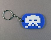 Alien Invaders Game Keyring. 3D Printed. Retro 70's 80's Arcade Gift.