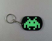 Alien Invader Game Keyring. 3D Printed. Retro 70's 80's Arcade Gift.