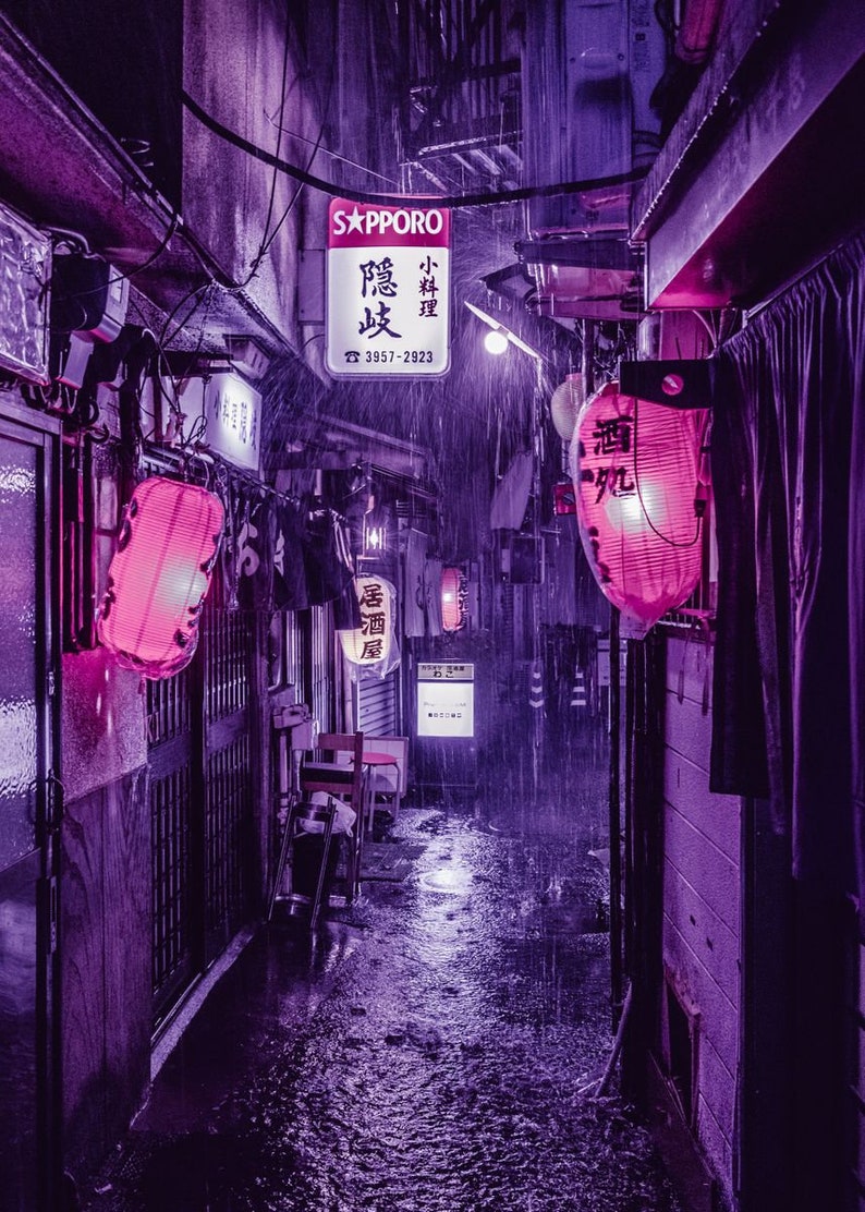 Purple Rain in TOKYO Gloss Poster 17x 24 inches