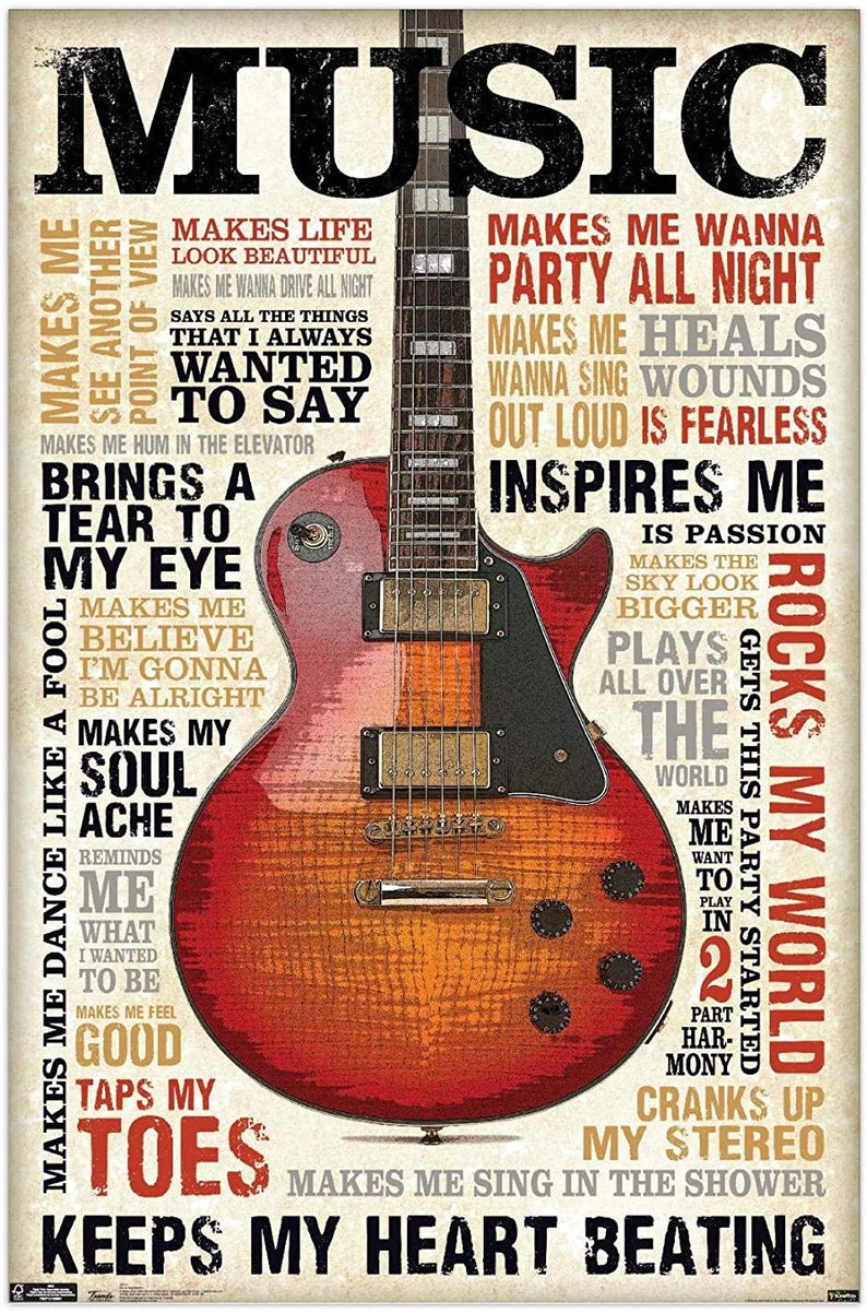 Music Inspires Me Gloss Poster 17x 24 inches