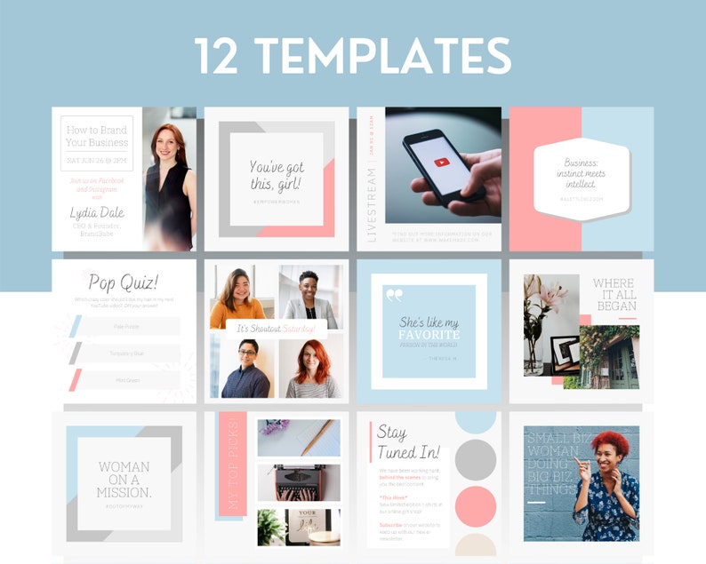 Small Business Branding Instagram Templates PDF Download/ How to Brand Your Business/ Instagram Style/ Facebook Post Marketing Set image 2