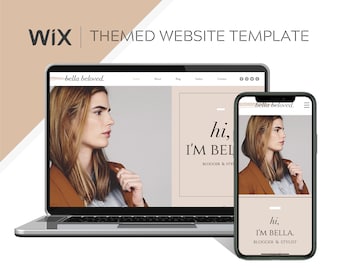Neutral Palette Wix Website Design/ Brown and White Wix Website Template/ Boho Style Blogger Website/ Fashion Blogger Wix Blog Template