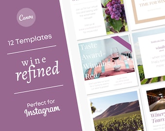 Winery Social Media Marketing Graphics/ Food Post Templates/ Brewery Instagram Post/ Restaurant Marketing/ Instagram Templates/ Visual Brand