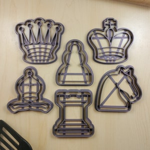 Chess Cookie Cutters - Pawn, King, Queen, Bishop, Knight, Rook | 3D Printed