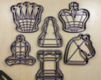 Chess Cookie Cutters - Pawn, King, Queen, Bishop, Knight, Rook | 3D Printed