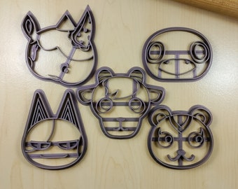 Animal Crossing Villager Cookie Cutters - Bob, Merengue, Roald, Sherb, Peanut | 3D Printed