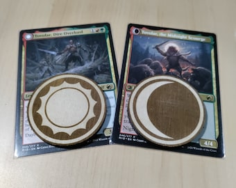 MTG Day/Night Token - Double Sided Magic the Gathering Innistrad Werewolves Token | Laser Cut Wood