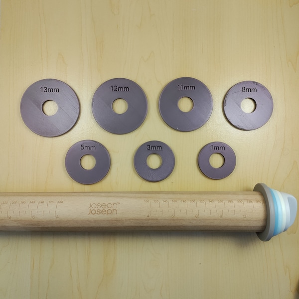 Rolling Pin Spacer Guide Set - Joseph Roller Compatible - Choose your own size| 3D Printed