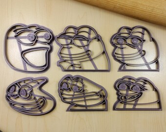 Twitch Emote Cookie Cutters - Sadge, Pepega, peepoHappy, POGGERS, FeelsOkayMan, EZ | 3D Printed