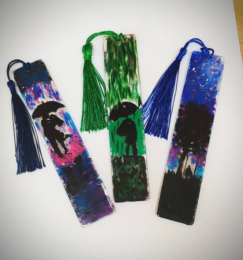 2 piece Bookmark Transparent Epoxy Resin Readers Gift Book Etsy