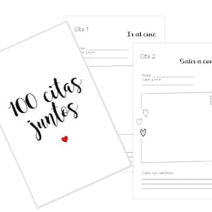 100 Dates Together anniversary challenge to print pdf for couples