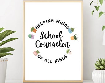 School Counselor Office Sign – Printable Wall Art for Counseling Room – SEL Decor Poster for Therapy, Calm Corner, or Guidance Office