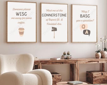 School Psych Test Pun Print Trio, May I BASC You A Question, WISC, School Psychologist Office Sign Decor, School Psychologist Art Psych Test