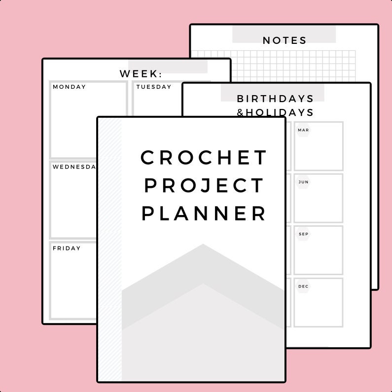 Printable Crochet Project Planner Journal Instant download - Etsy España