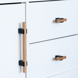 Solid oak furniture handles, wooden handles cabinet, wood handles dresser, solid oak handles, wood handles cabinet, wooden pull handle, malm