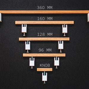 Poignées de meubles en chêne massif, poignées de meuble en bois, poignées de commode en bois, poignées en chêne massif, poignées de meuble en bois, poignées de tirage en bois White