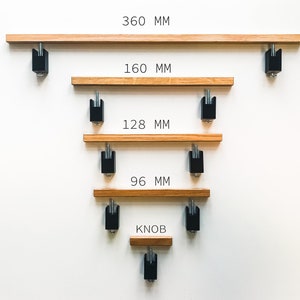 Poignées de meubles en chêne massif, poignées de meuble en bois, poignées de commode en bois, poignées en chêne massif, poignées de meuble en bois, poignées de tirage en bois Black