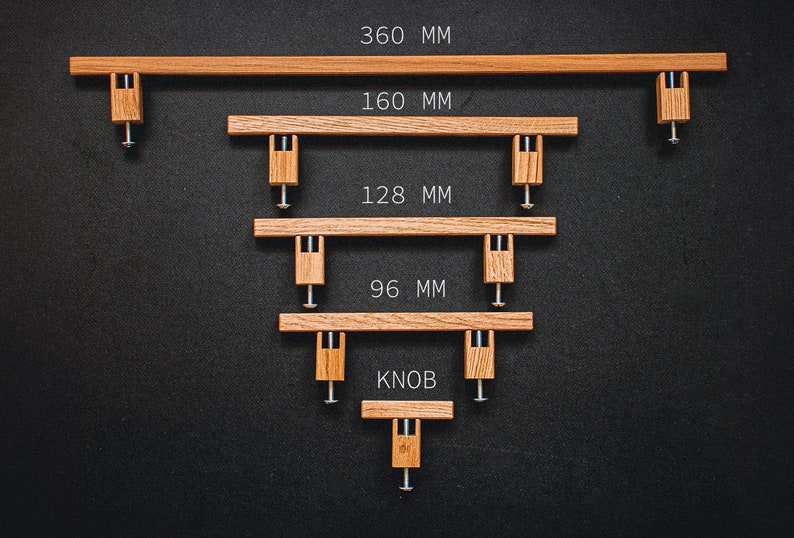 Poignées de meubles en chêne massif, poignées de meuble en bois, poignées de commode en bois, poignées en chêne massif, poignées de meuble en bois, poignées de tirage en bois Natural