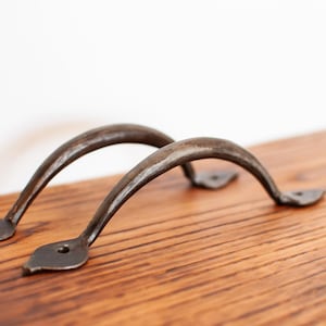 Wrought hand forged iron rustic barn door wardrobe cabinet handle