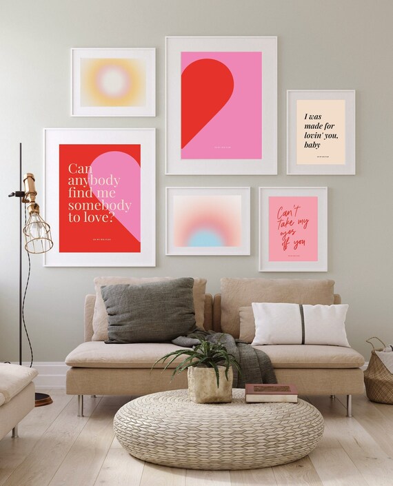 Preppy Room Decor Gallery Wall Set of 6 Prints Girl Wall Art - Etsy