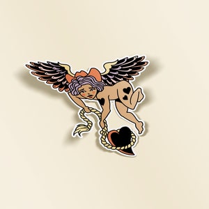 Cowgirl Cupid Bumper Sticker Western Car Window Vinyl Decal 5&quot;