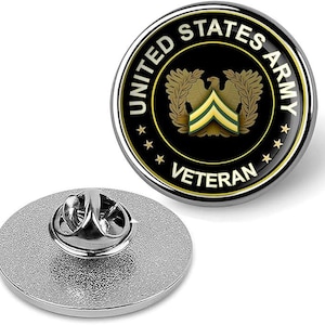 Silver US Army Veteran Lapel Pin Veteran Tie Suit Shirt Pinback