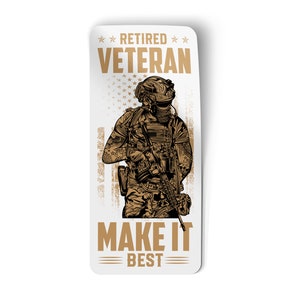 Proud Veteran Bumper Sticker US Army Decal Sticker Car Window Vinyl Decal 5&quot;