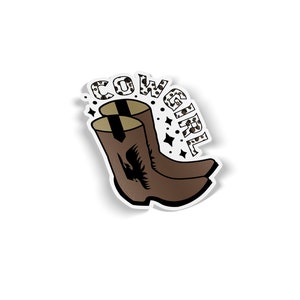 Cowgirl Boots Western Bumper Sticker Country Cowboy Car Window Vinyl Decal 5&quot;