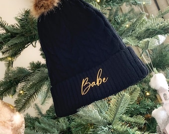 Bride Beanie, Babe Beanie, Hats Babe Beanie, Bridesmaid Beanies, Winter Bachelorette Beanies for Women, Wedding Party, Boxes wedding day