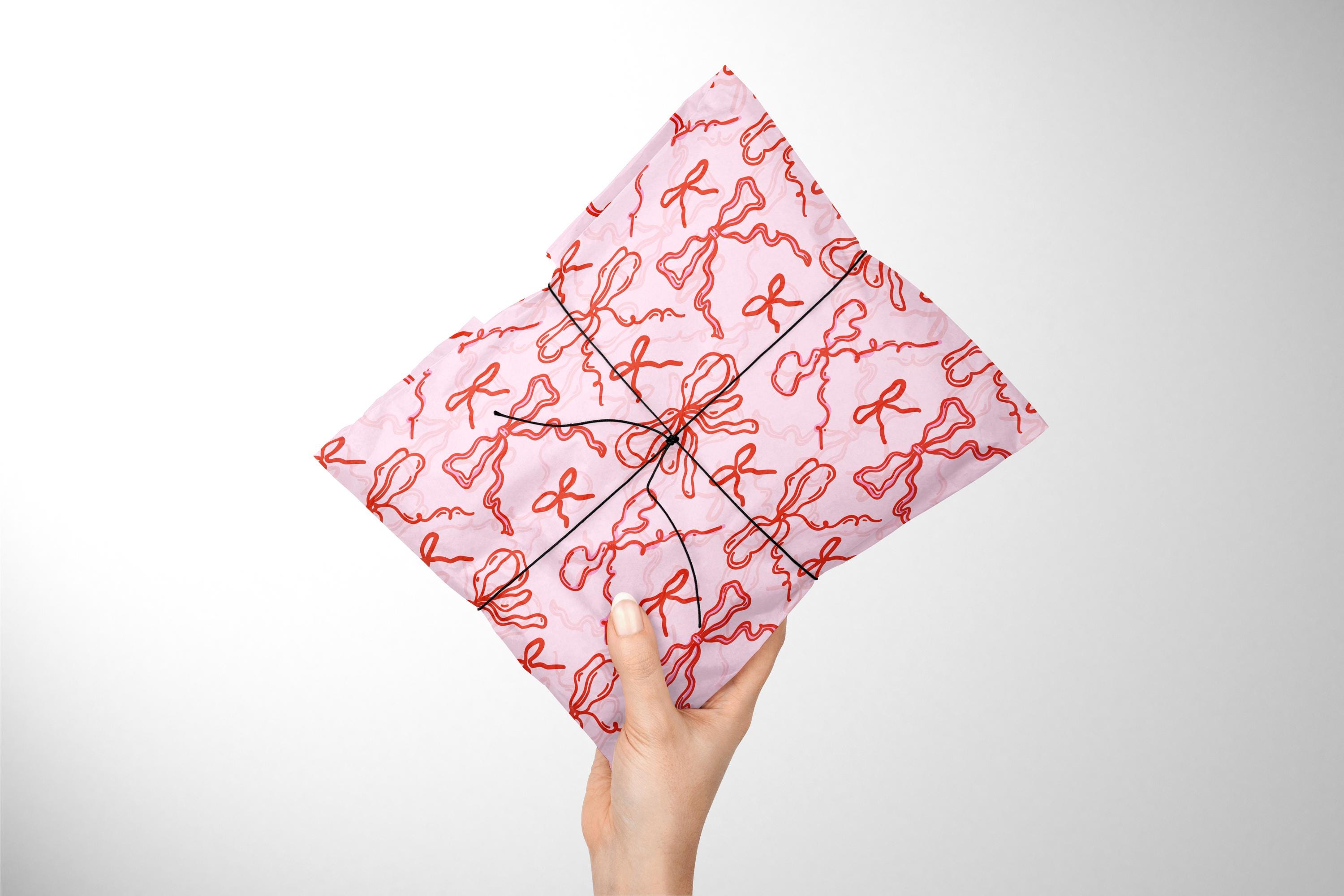Pink Ribbon Tissue Pink Ribbons Tissue Paper, Bows Gift Wrapping Paper, Cute Tissue Paper ...