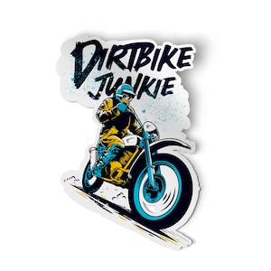 Dirt Bike Junkie Bumper Sticker Extreme Sport Motocross Decal Car Window Vinyl Decal 5&quot;