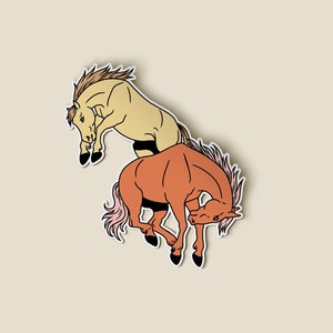 Bucking Horses Bumper Sticker Western Cowboy Stallion Cowgirl Car Window Vinyl Decal 5&quot;
