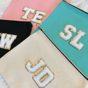 Bridesmaid Cosmetic Bag, Personalized Makeup Bag, Bridesmaid Gift, Makeup Bag, Monogram Makeup Bag, Personalized Initial Gifts For Her