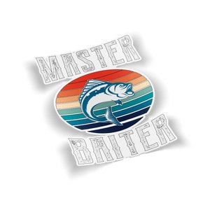 Master Baiter Decal Sticker Funny Fisherman Decal Car Window Vinyl Decal 5&quot;