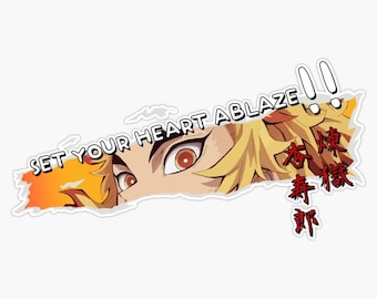Rengoku - Demon Slayer Quote Bumper Sticker Decal Sticker Window Vinyl Decal 5&quot;