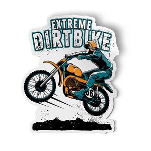 Extreme Dirt Bike Junkie Bumper Sticker Sport Motocross Decal Car Window Vinyl Decal 5&quot;